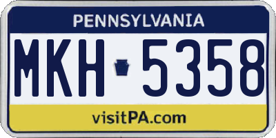 PA license plate MKH5358
