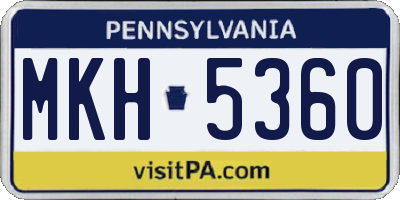 PA license plate MKH5360
