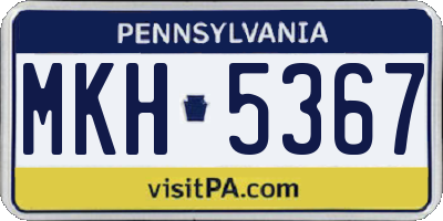 PA license plate MKH5367