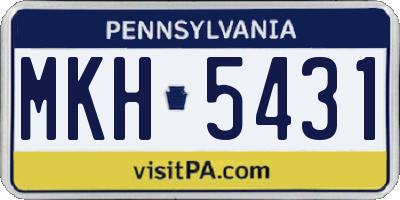 PA license plate MKH5431