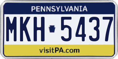 PA license plate MKH5437
