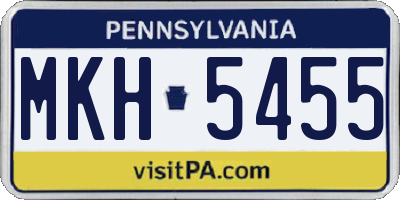 PA license plate MKH5455