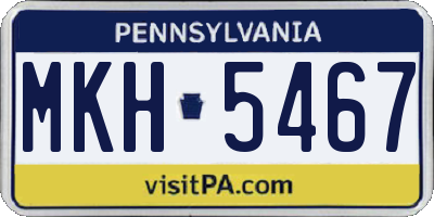 PA license plate MKH5467