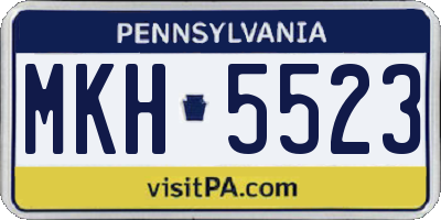 PA license plate MKH5523