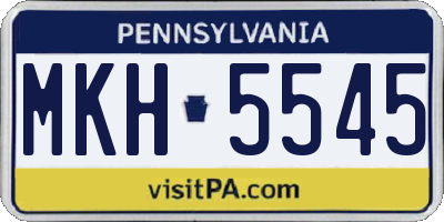PA license plate MKH5545