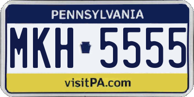 PA license plate MKH5555