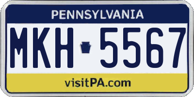 PA license plate MKH5567
