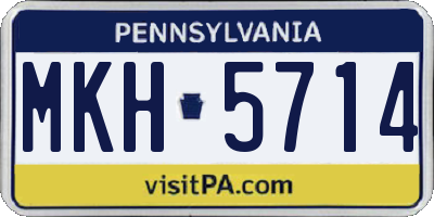 PA license plate MKH5714