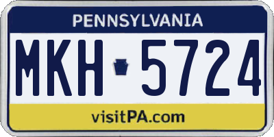 PA license plate MKH5724