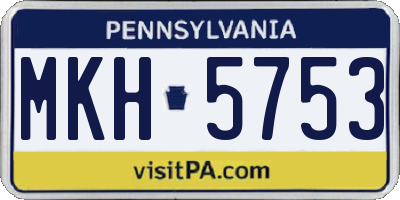 PA license plate MKH5753