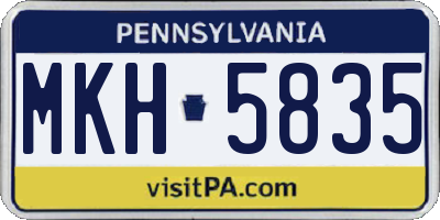 PA license plate MKH5835