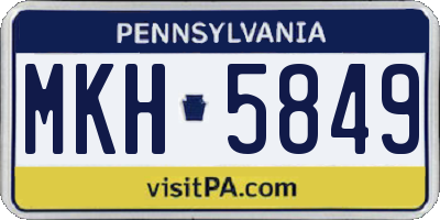 PA license plate MKH5849