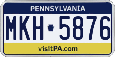 PA license plate MKH5876