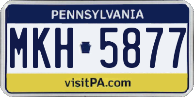 PA license plate MKH5877