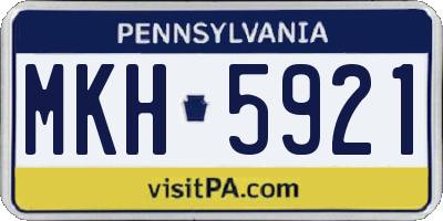 PA license plate MKH5921