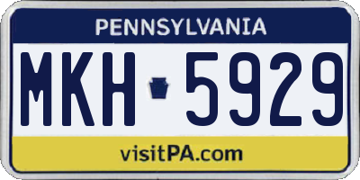PA license plate MKH5929