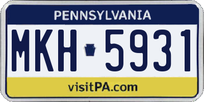 PA license plate MKH5931