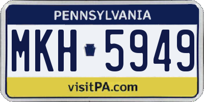 PA license plate MKH5949
