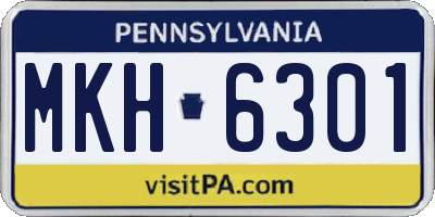 PA license plate MKH6301