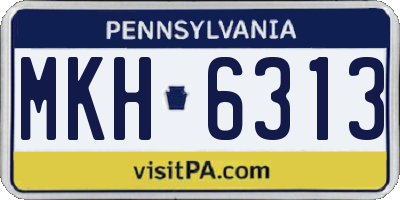 PA license plate MKH6313