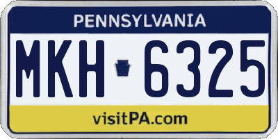 PA license plate MKH6325