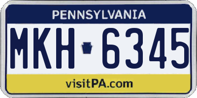 PA license plate MKH6345