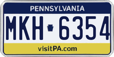 PA license plate MKH6354