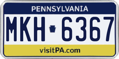 PA license plate MKH6367