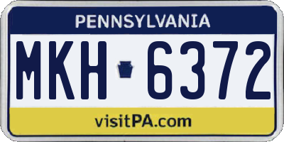 PA license plate MKH6372