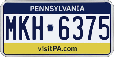 PA license plate MKH6375