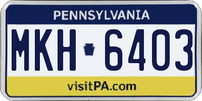 PA license plate MKH6403