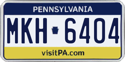 PA license plate MKH6404