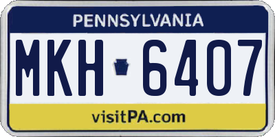PA license plate MKH6407