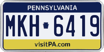 PA license plate MKH6419