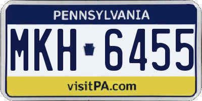 PA license plate MKH6455