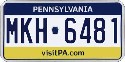 PA license plate MKH6481