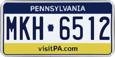 PA license plate MKH6512