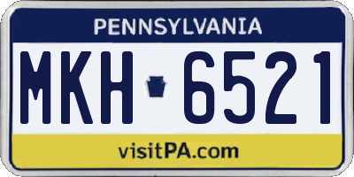 PA license plate MKH6521