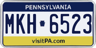PA license plate MKH6523