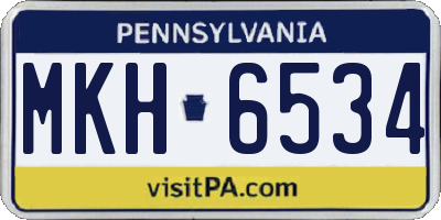 PA license plate MKH6534