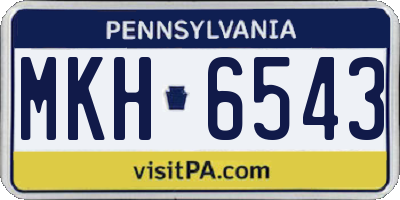 PA license plate MKH6543