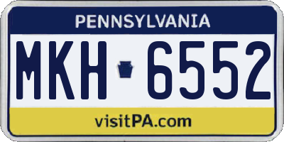 PA license plate MKH6552