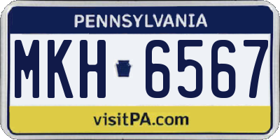 PA license plate MKH6567