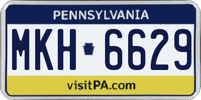 PA license plate MKH6629