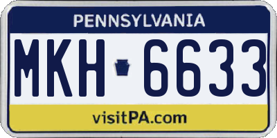 PA license plate MKH6633