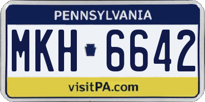 PA license plate MKH6642