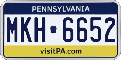 PA license plate MKH6652