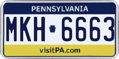 PA license plate MKH6663