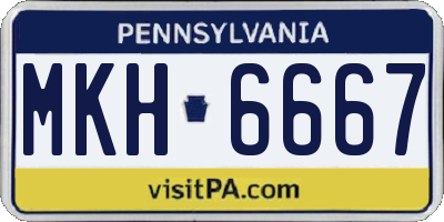 PA license plate MKH6667