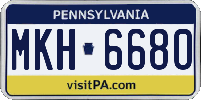 PA license plate MKH6680